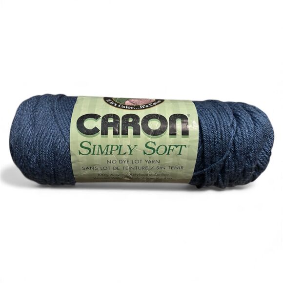 Set of 3 Caron Simply Soft, Feathered Grey, Country Blue, Charcoal, Acrylic Yarn - Picture 2 of 10